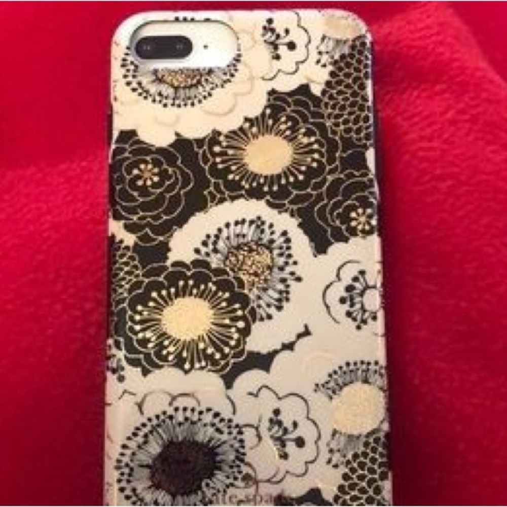 Floral Patterned Phone Case - Black and Gold